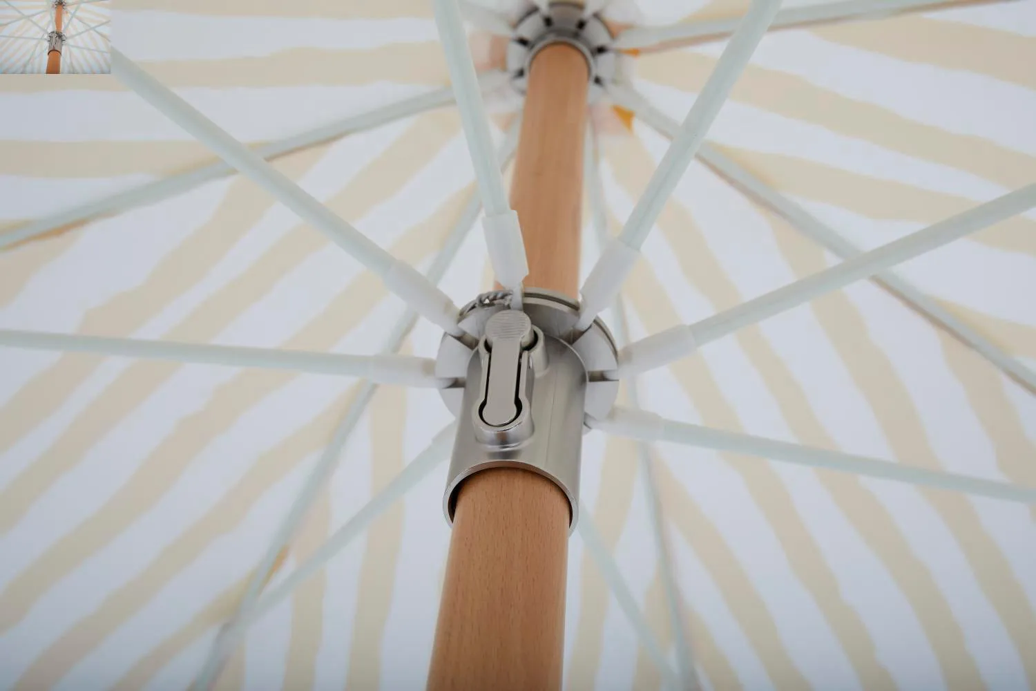 Parasol Gatsby, Yellow stripe, Ø185 cm Brafab