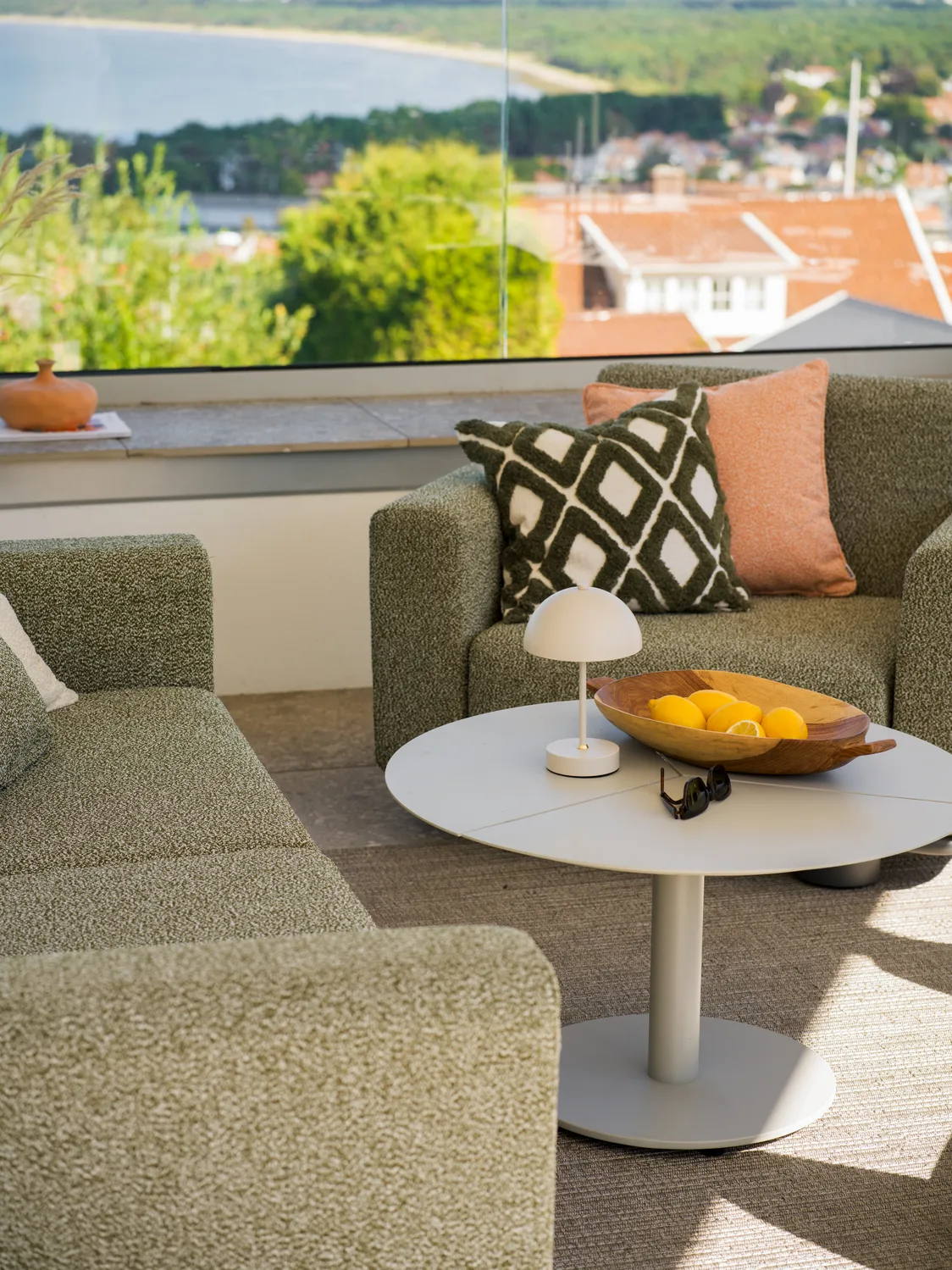 Sofa Bolster, Antracyt-teddy verde, 2,5-miejscowa Brafab