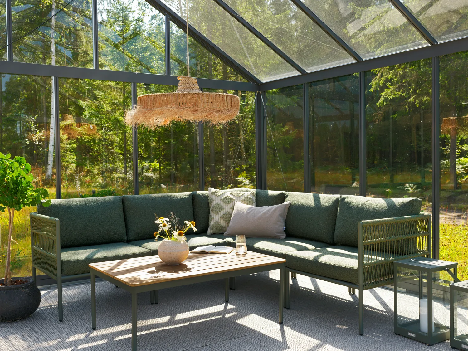 Sofa modułowa Reno, Nordic green-raw avocado, część środkowa Brafab