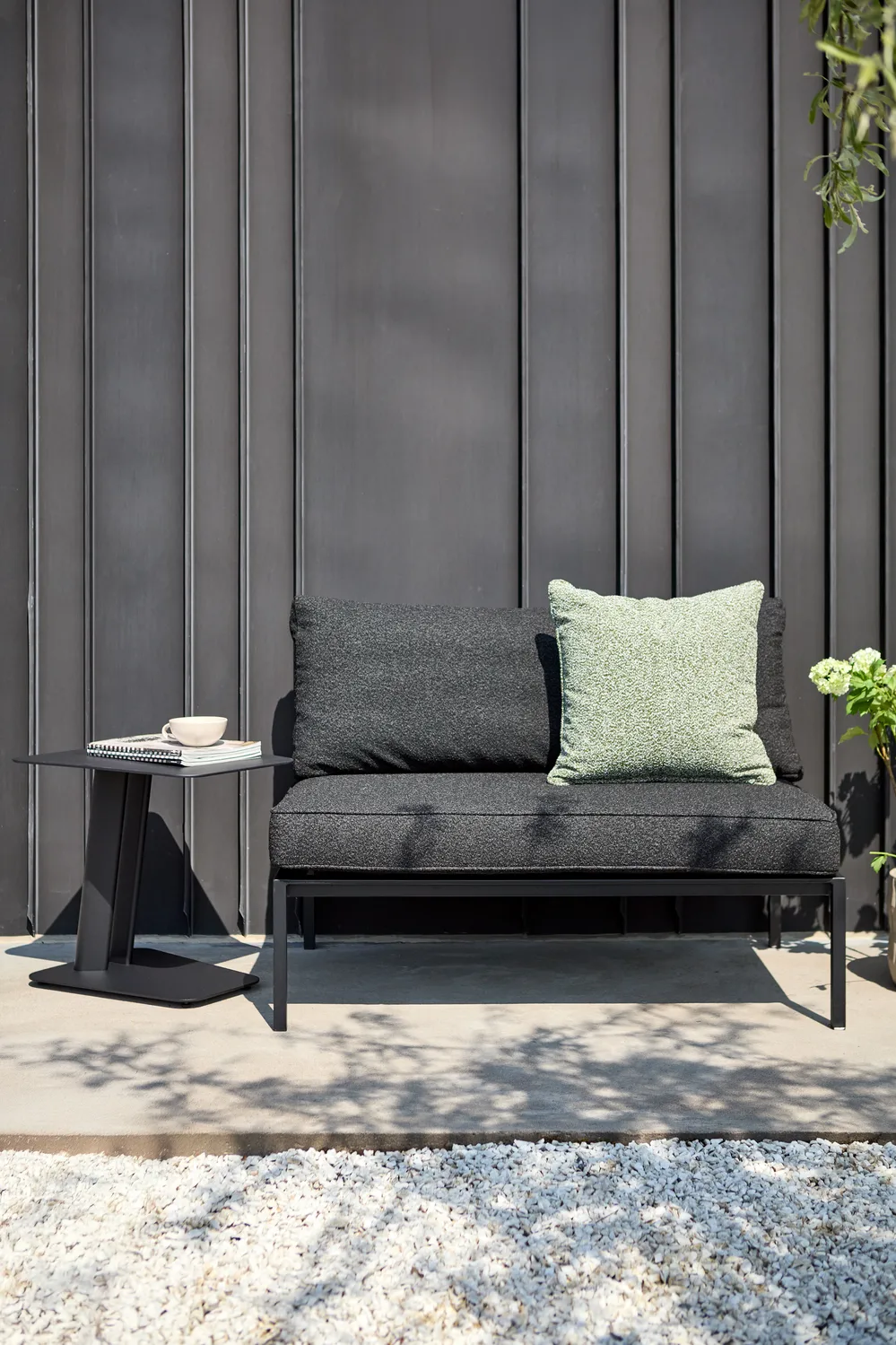 Sofa modułowa Upper, Czarny-teddy black, część środkowa Brafab