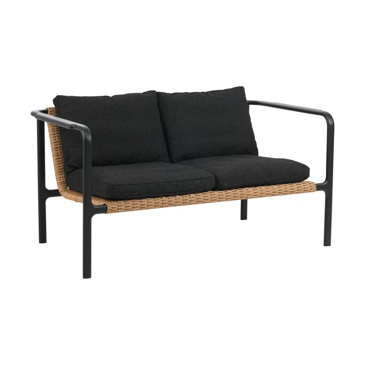 Sofa  Motty - Czarny-teddy black, 2-osobowa - Brafab
