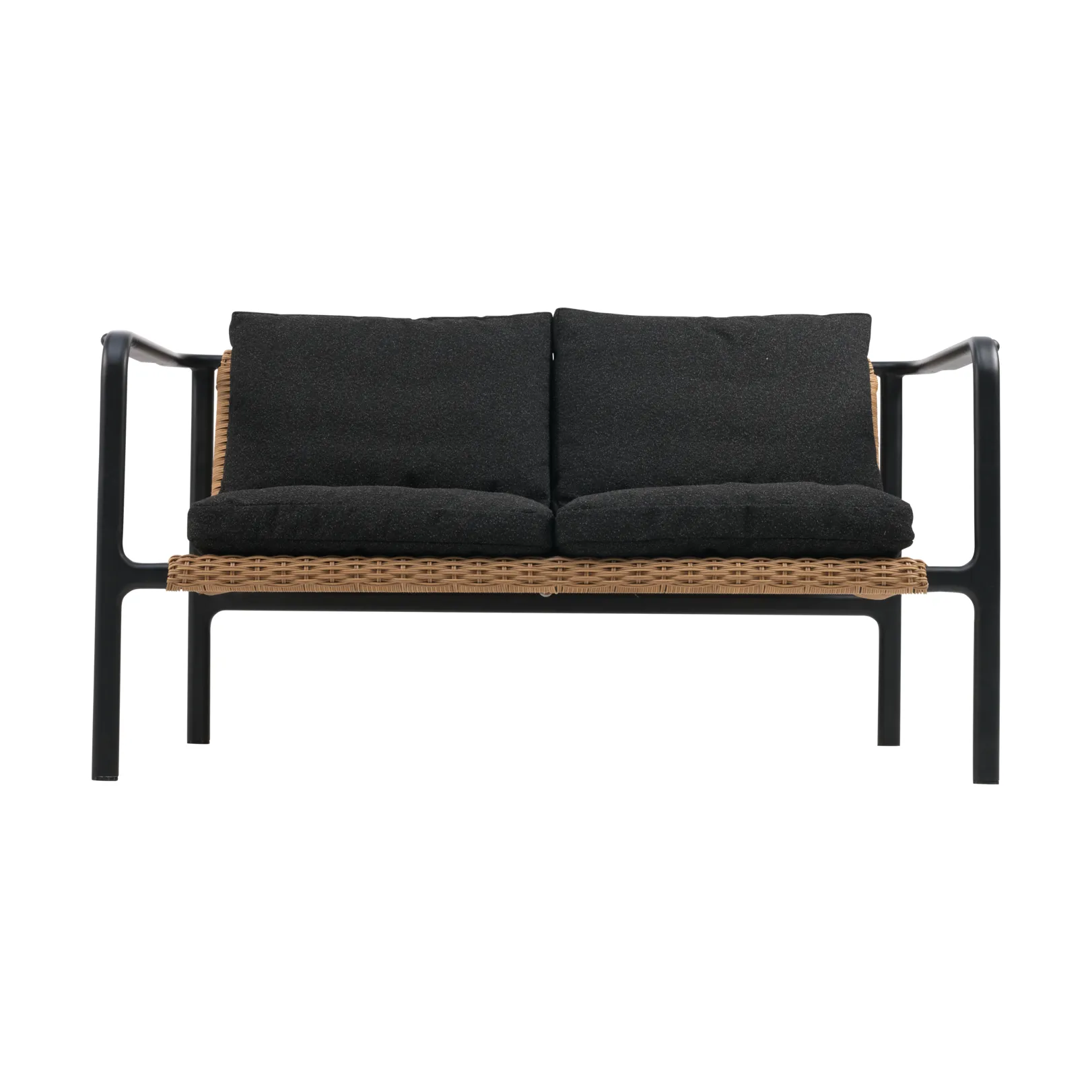 Sofa  Motty, Czarny-teddy black, 2-osobowa Brafab