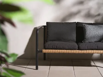 Sofa  Motty - Czarny-teddy black, 2-osobowa - Brafab