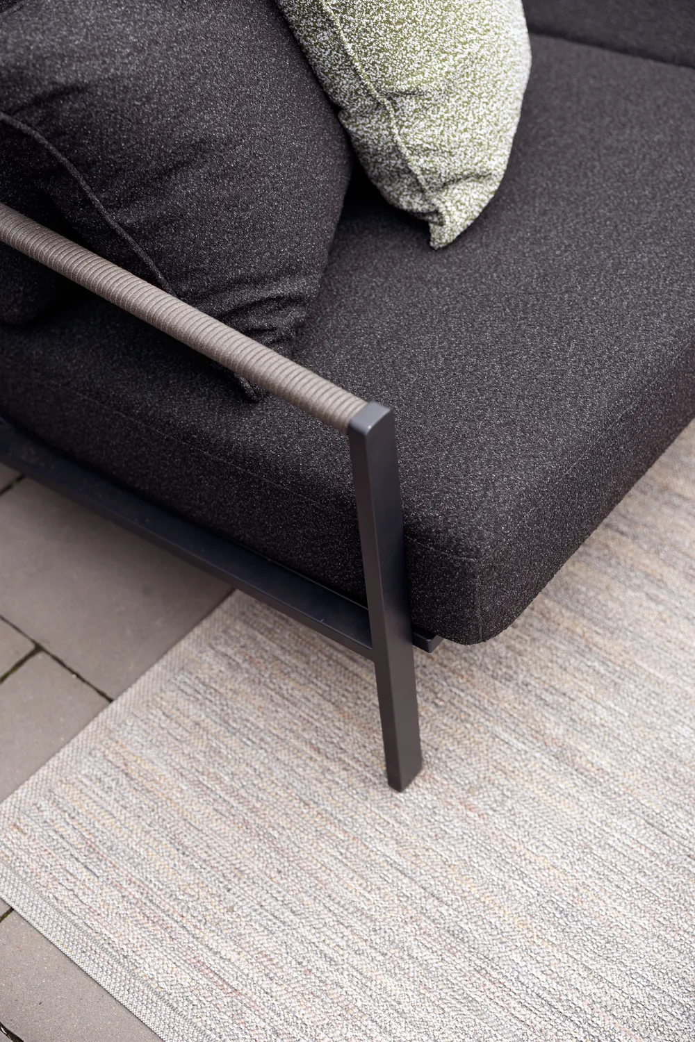 Sofa Naos, Czarny-teddy black, 2,5-miejscowa Brafab