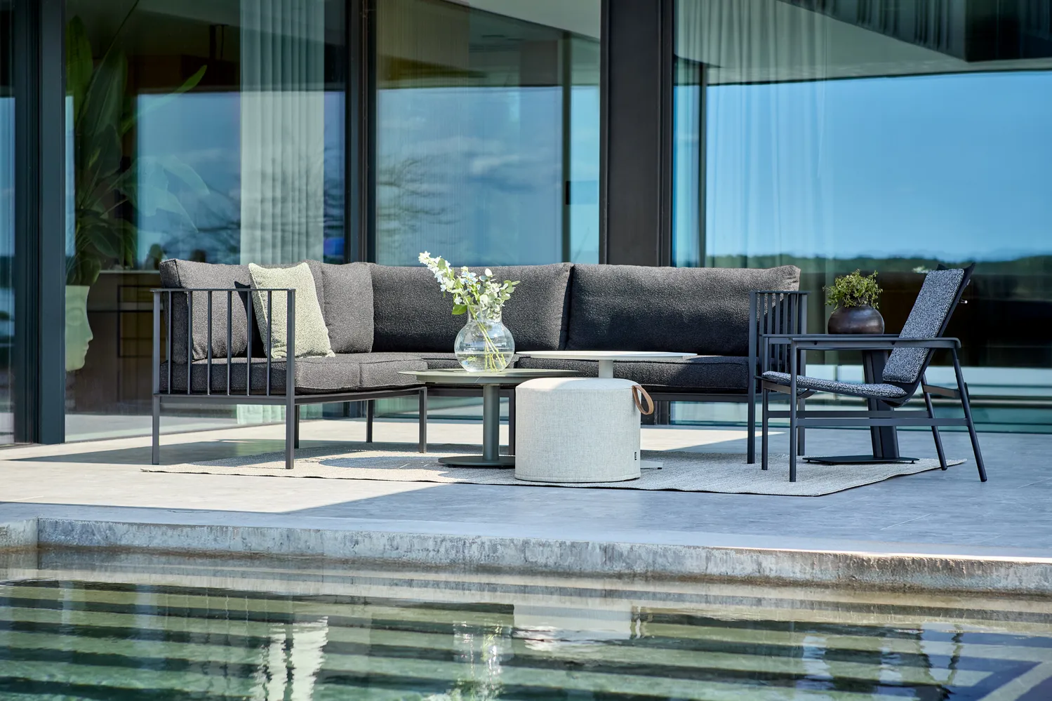 Sofa narożna Upper, Czarny-teddy black Brafab