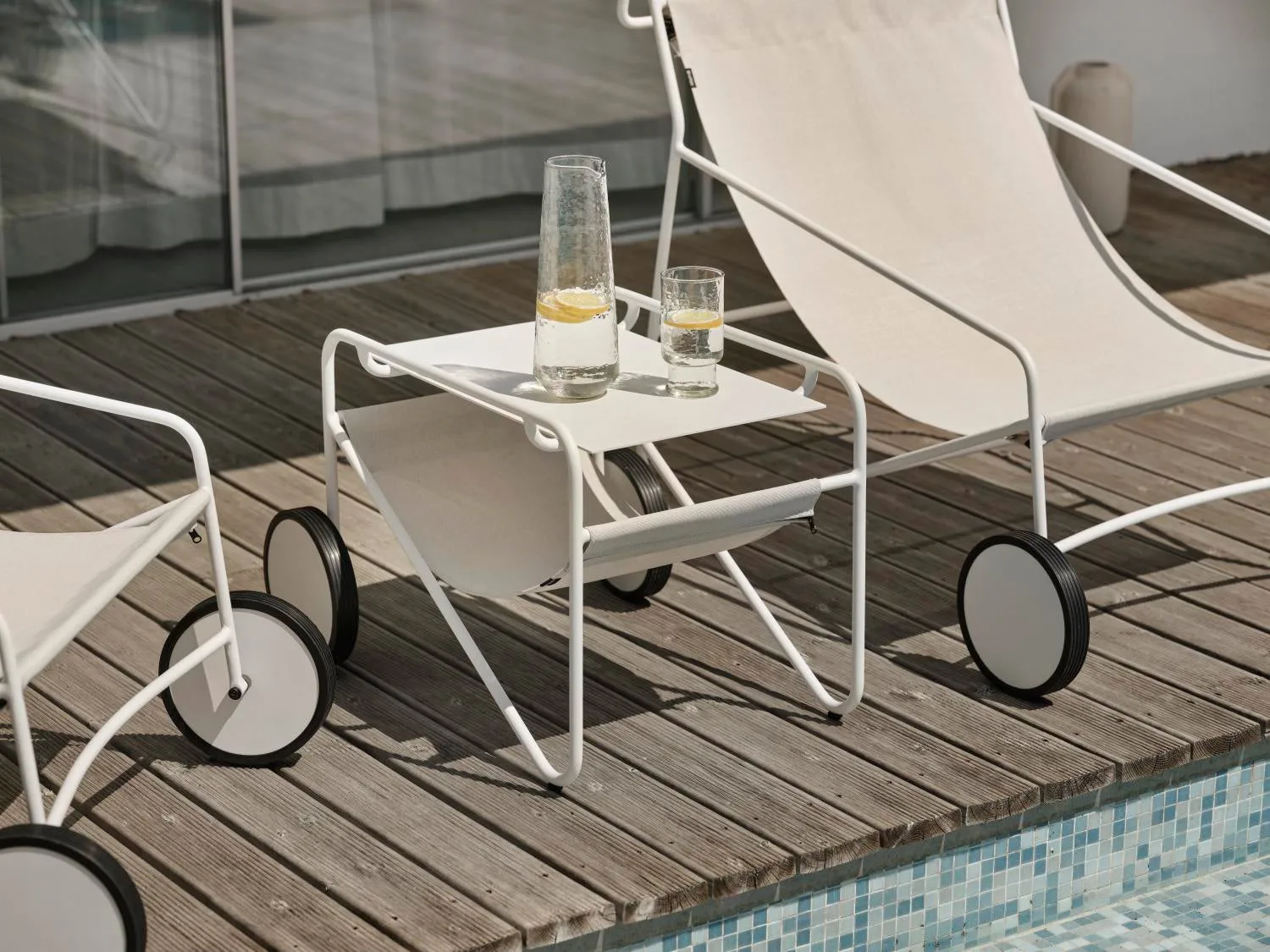 Stolik boczny Poul Table, White-off white, 72x44 cm Brafab