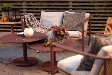 Stolik kawowy Peace - Zin red, Ø80x40 cm - Brafab