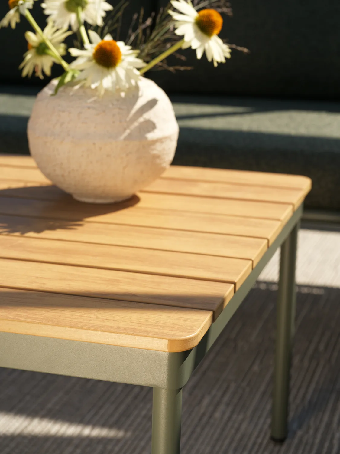 Stolik kawowy Reno, Nordic green-natural wood, 110x70 cm Brafab