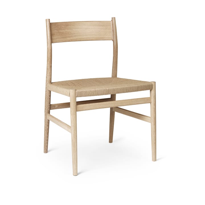 Arv krzesło - siedzisko tkane - dąb olejowany na biało - Sznurek papierowy - Brdr. Krüger