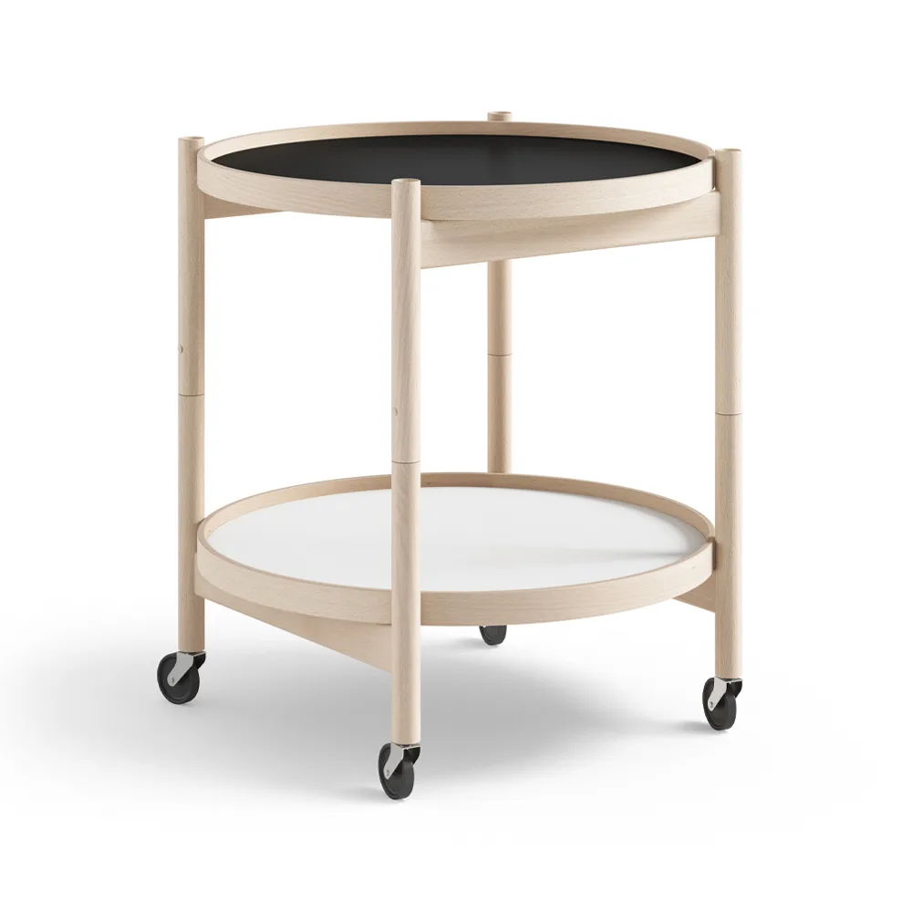 Bølling Tray Table model 50 stół obrotowy, base, nieobrobionego drewna bukowego Brdr. Krüger