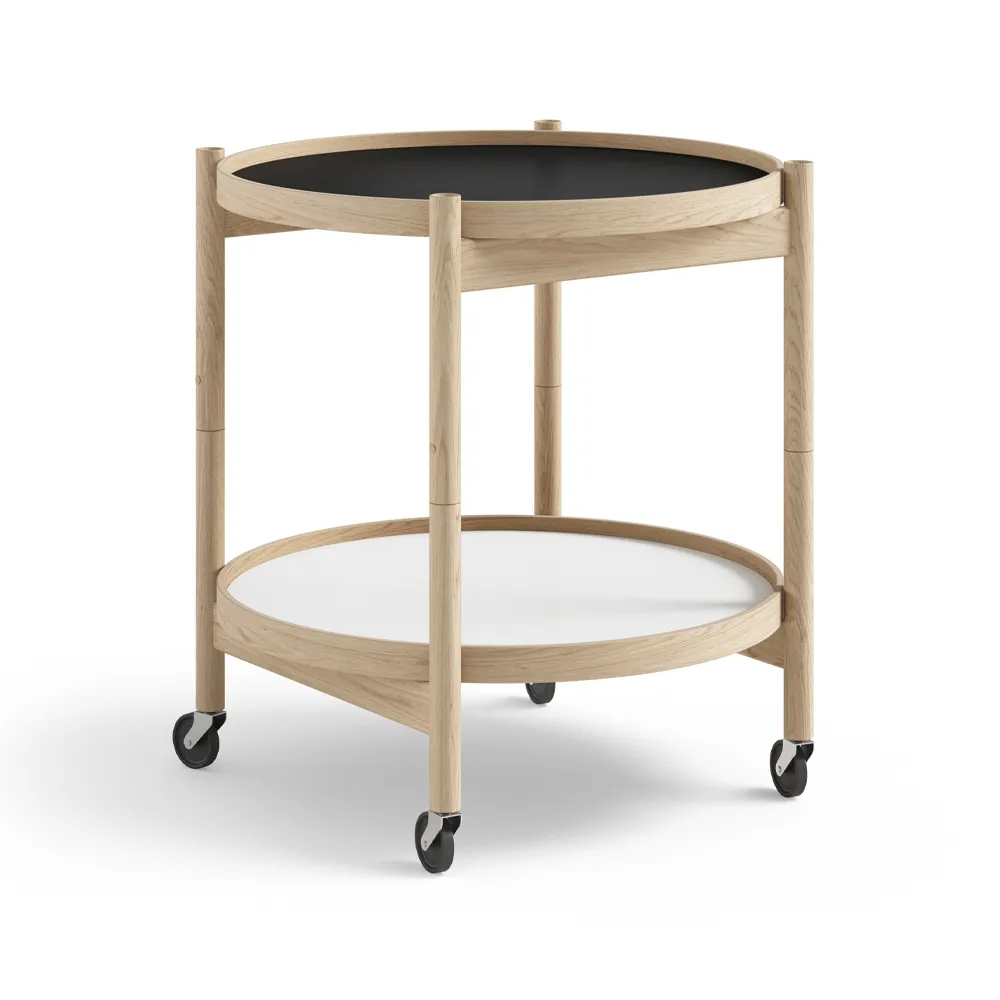 Bølling Tray Table model 50 stół obrotowy, base, nietraktowany drzewostan dębowy Brdr. Krüger
