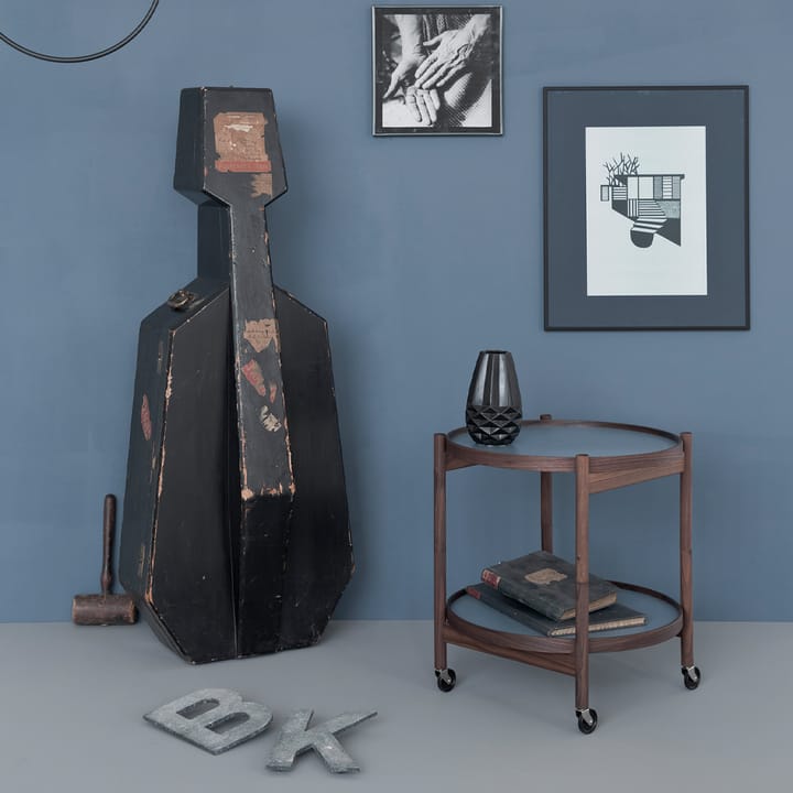 Bølling Tray Table model 50 stół obrotowy - dąb czarny lakier, czarny lakierowany stojak dębowy - Brdr. Krüger