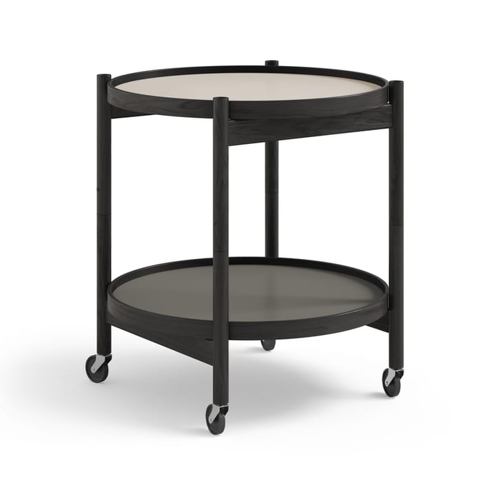 Bølling Tray Table model 50 stół obrotowy - stone, czarny lakierowany stojak dębowy - Brdr. Krüger
