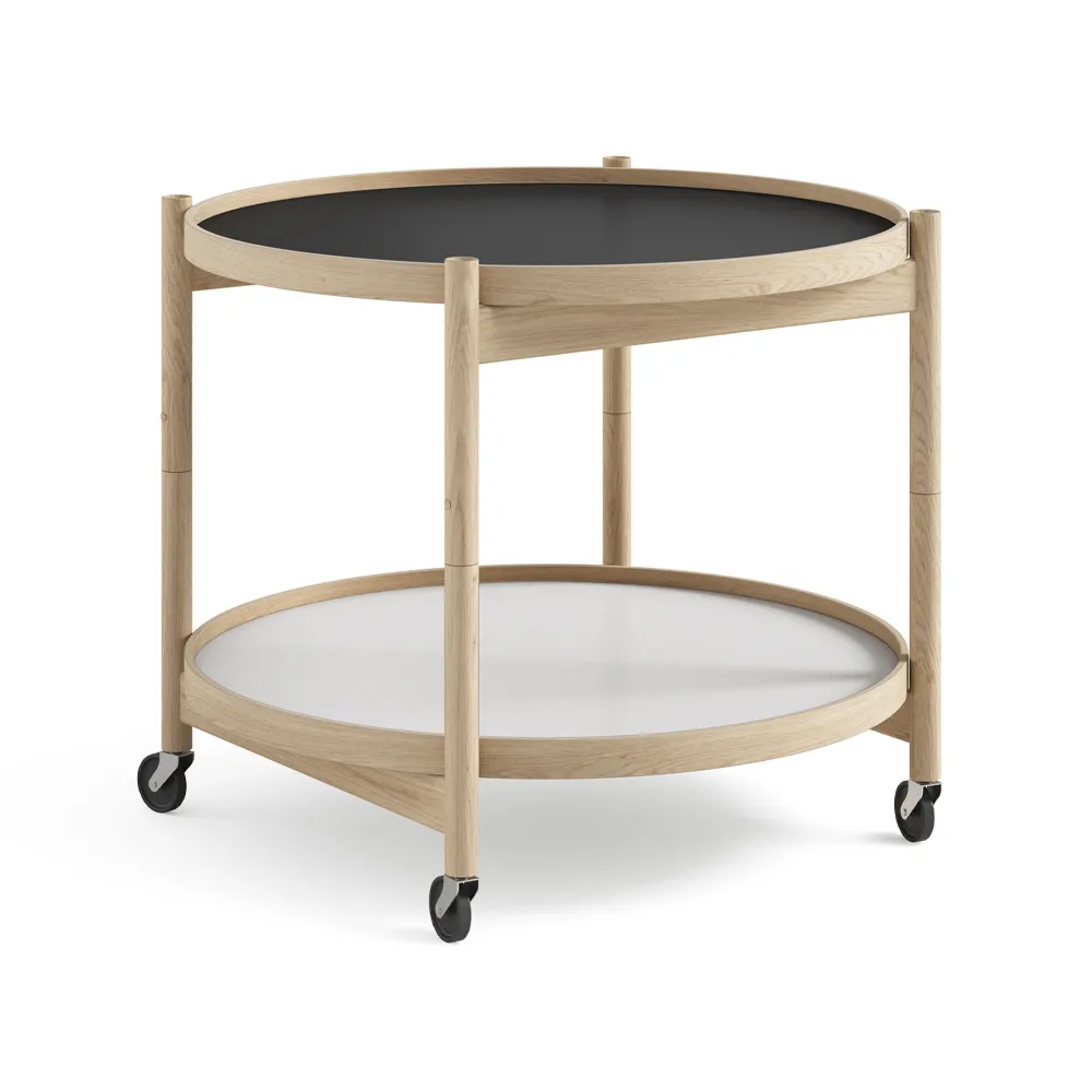 Bølling Tray Table model 60 stół obrotowy, base, nietraktowany drzewostan dębowy Brdr. Krüger