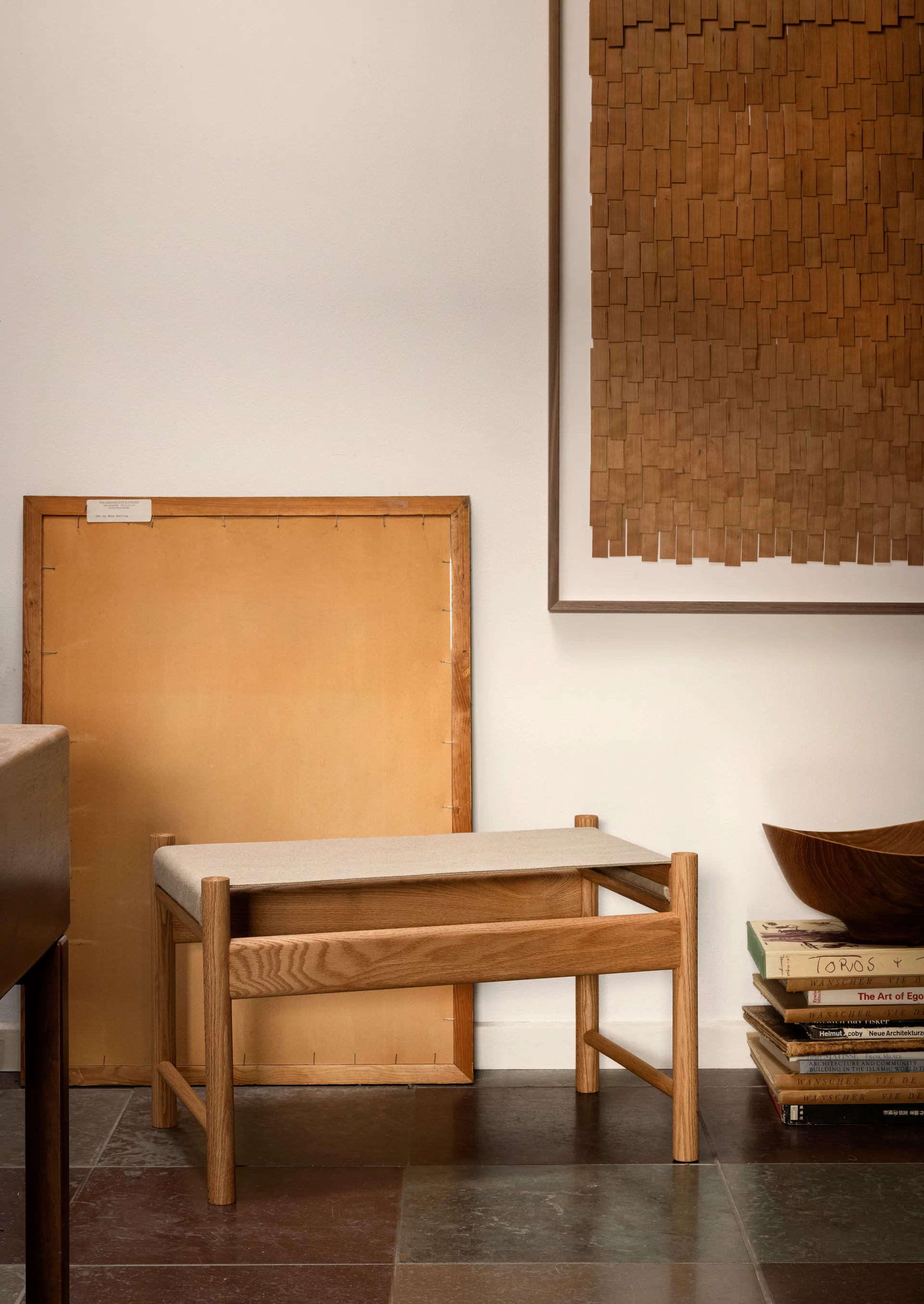 HB stołek, Dąb olejowany-canvas Brdr. Krüger