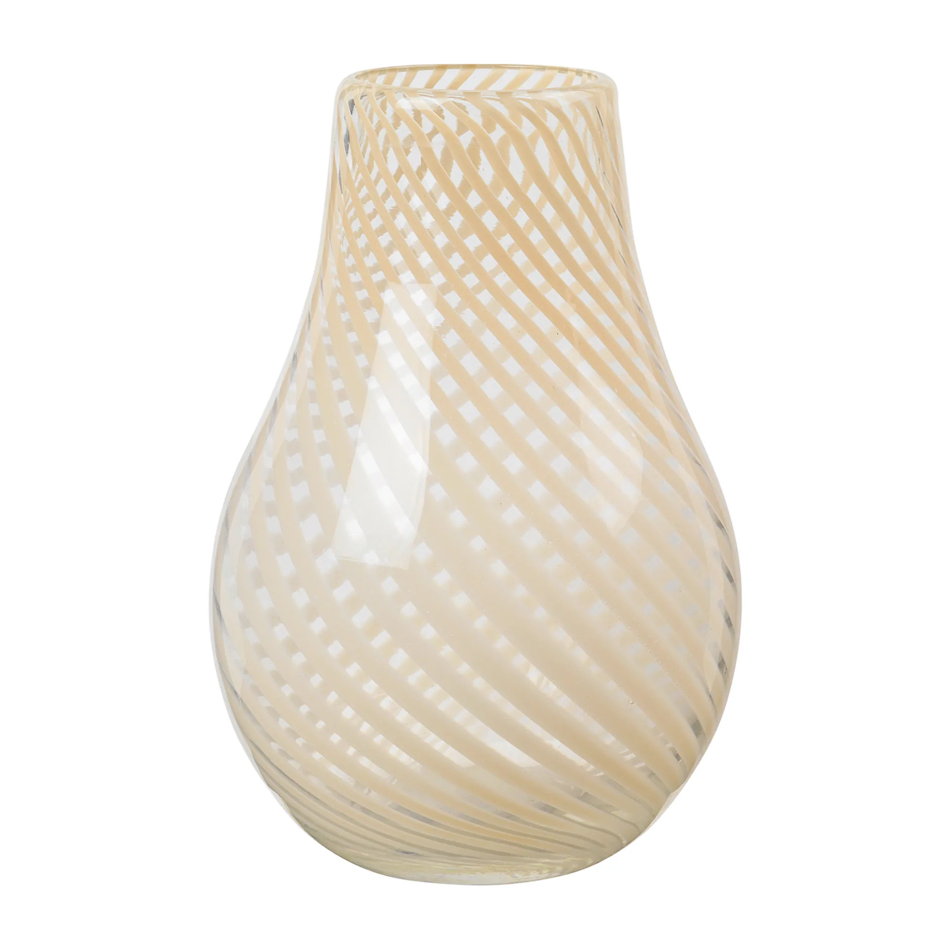 Ada Cross Stripe wazon 22,5 cm, Light yellow Broste Copenhagen