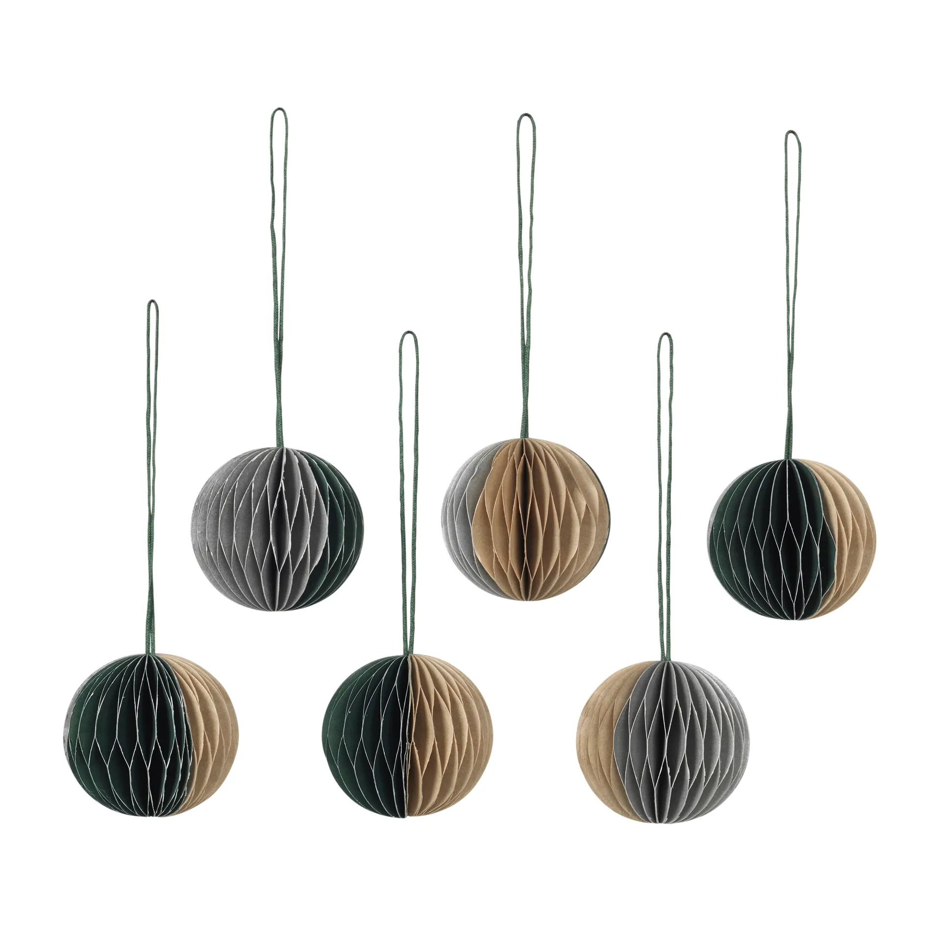 Ball bombka honeycomb Ø5 cm 6 Części, Multi/green Broste Copenhagen
