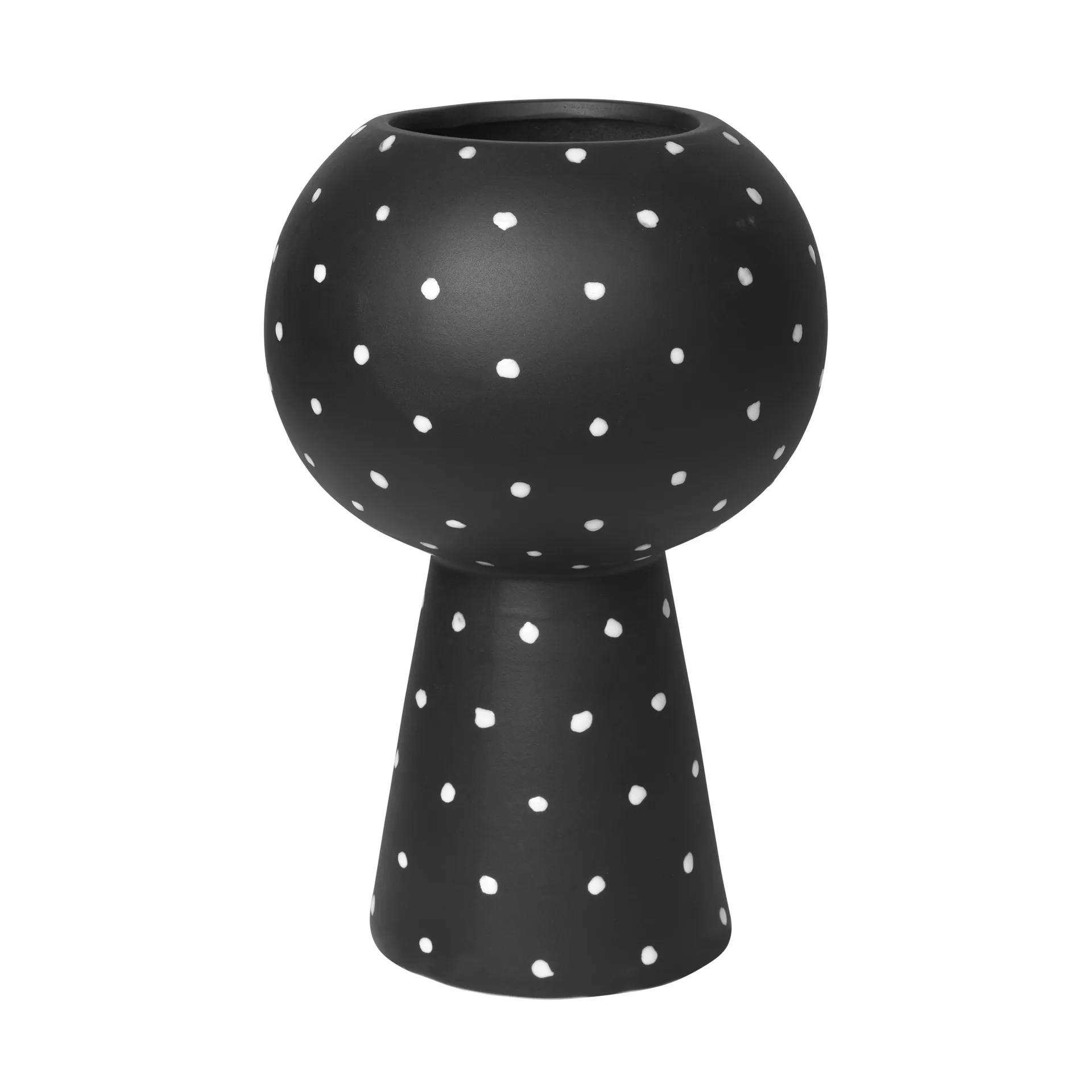 Bella wazon ceramiczny na stopie 35 cm, Kawa po turecku czarna Broste Copenhagen