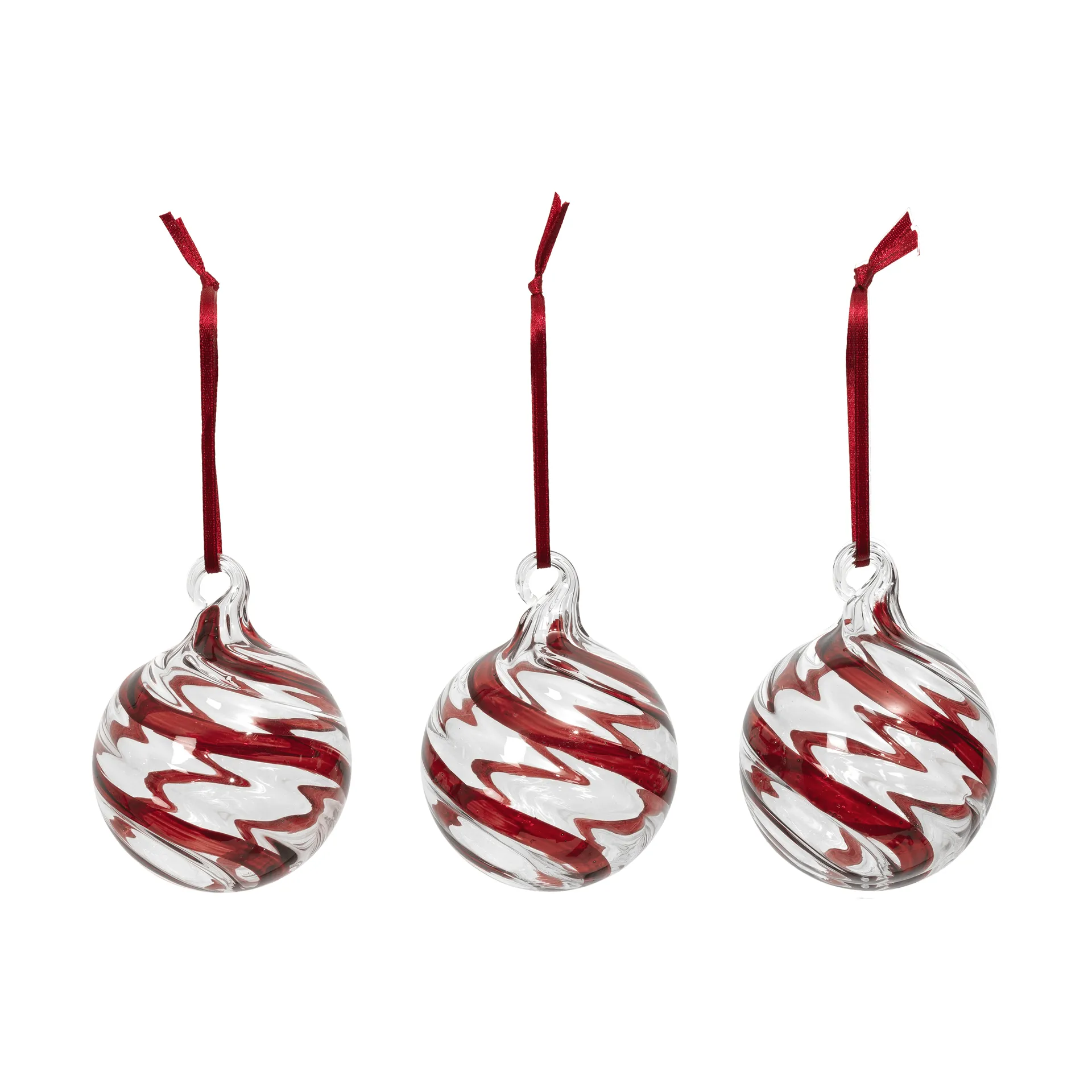 Bombka Swirl, Deep Red-Clear Broste Copenhagen