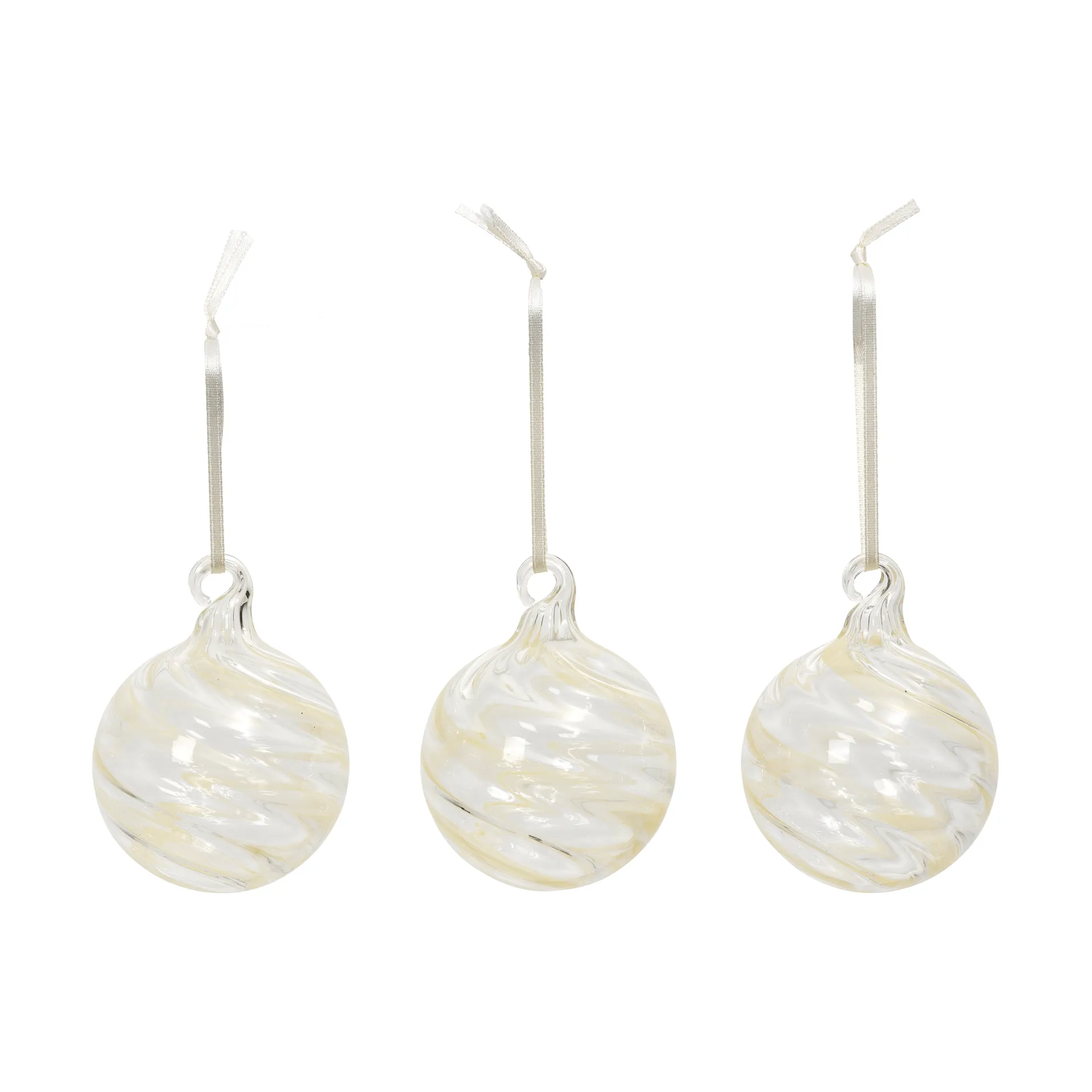 Bombka Swirl, Off White-Clear Broste Copenhagen