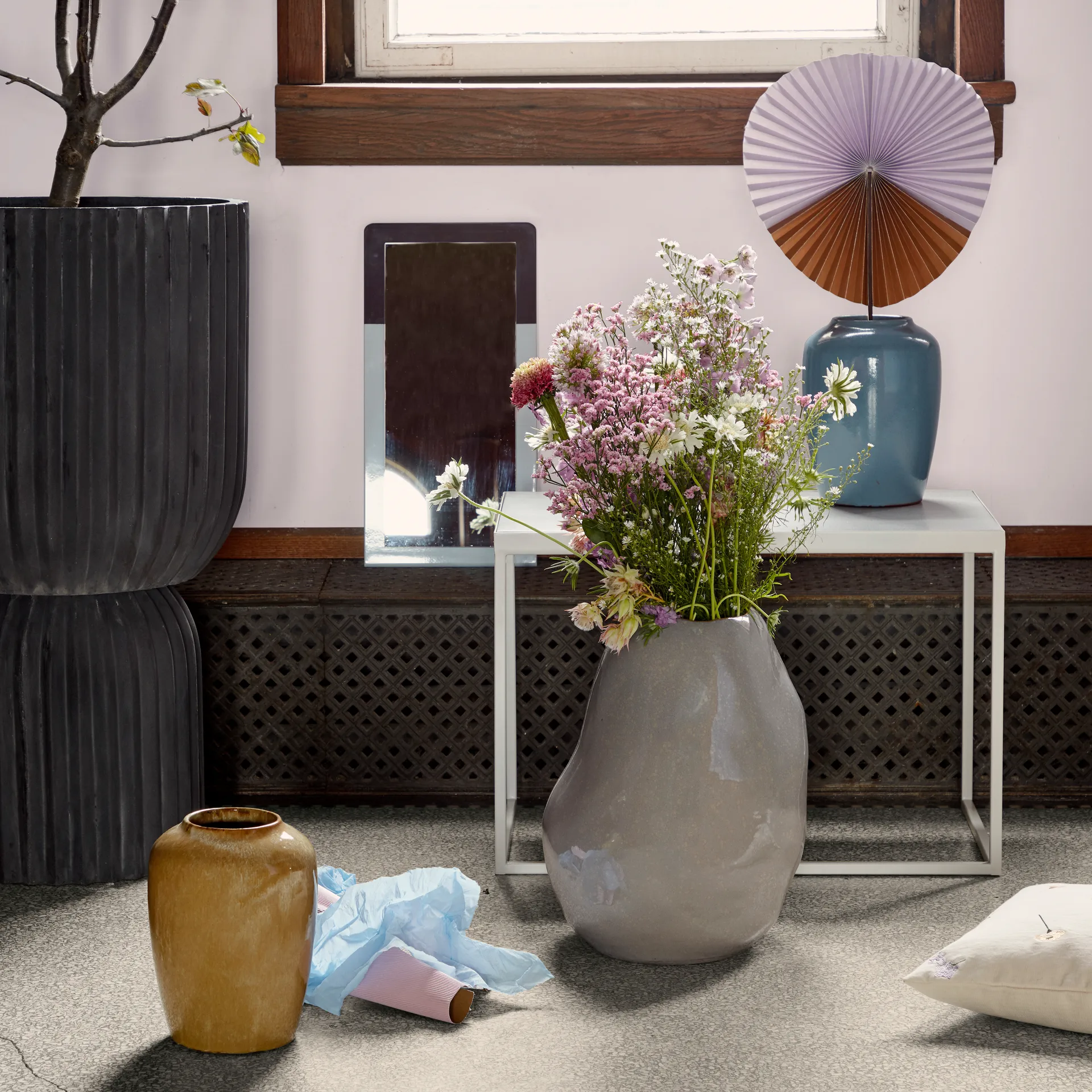 Cph Curve wazon ceramiczny 24,5 cm, Dark blue Broste Copenhagen