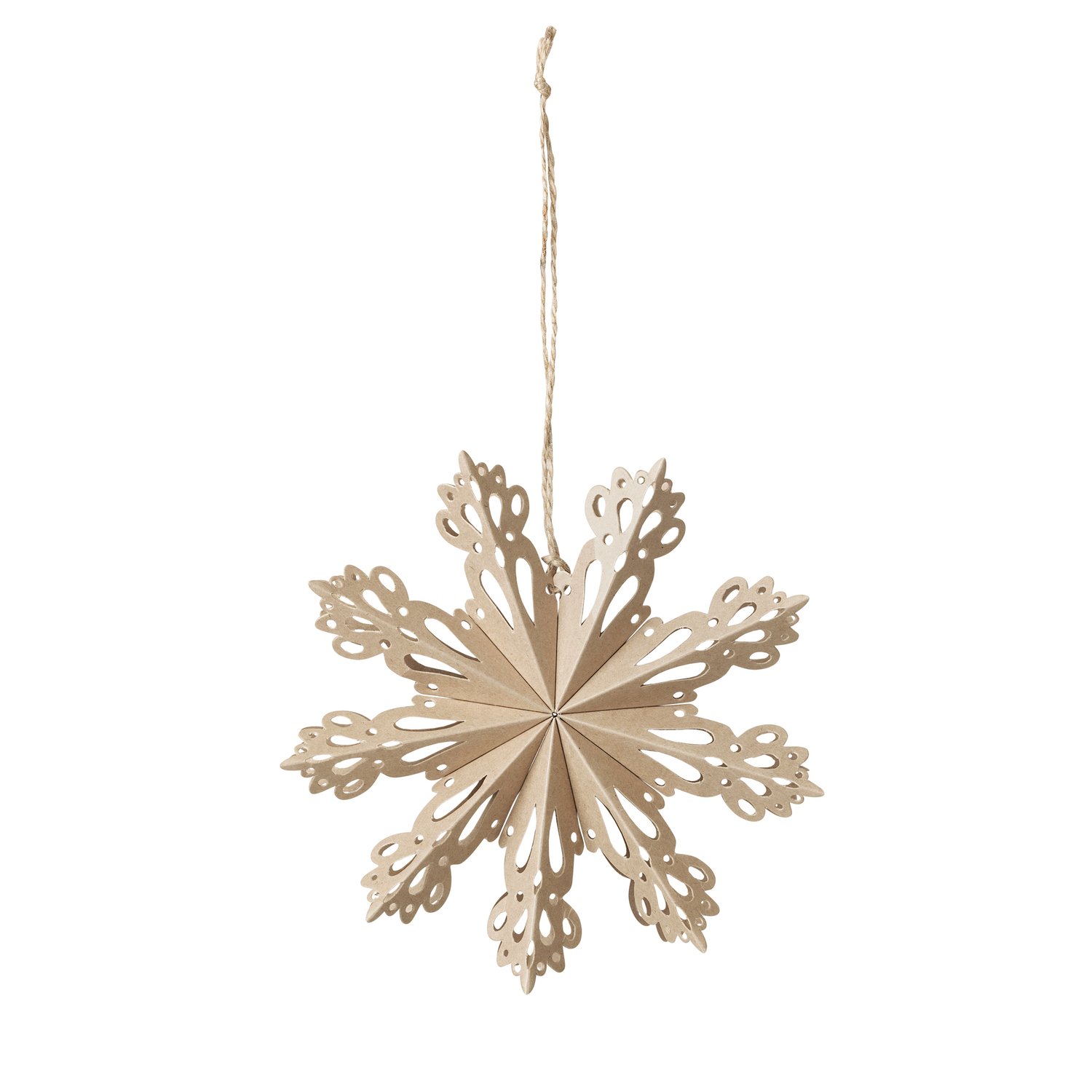 Broste Copenhagen Dekoracja świąteczna Snowflake Natural Ø15 cm
