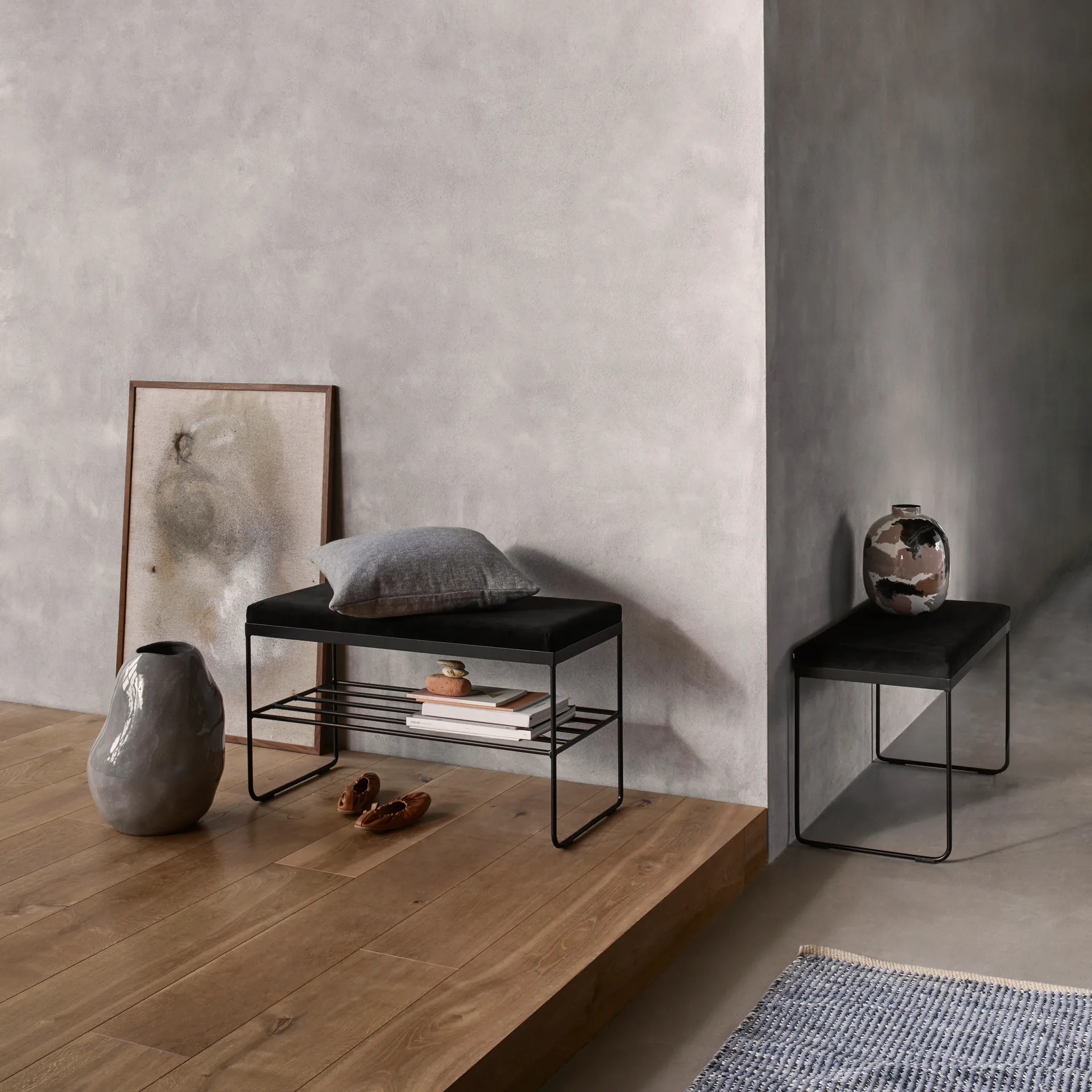 Dywan bawełniany Magda 70x140 cm, Flint stone blue Broste Copenhagen