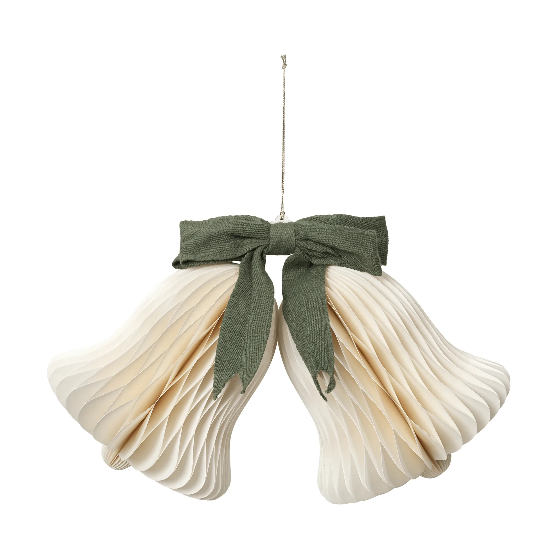 Dzwonek świąteczny Chime do zawieszenia, Off White-Grape Leaf Green Broste Copenhagen