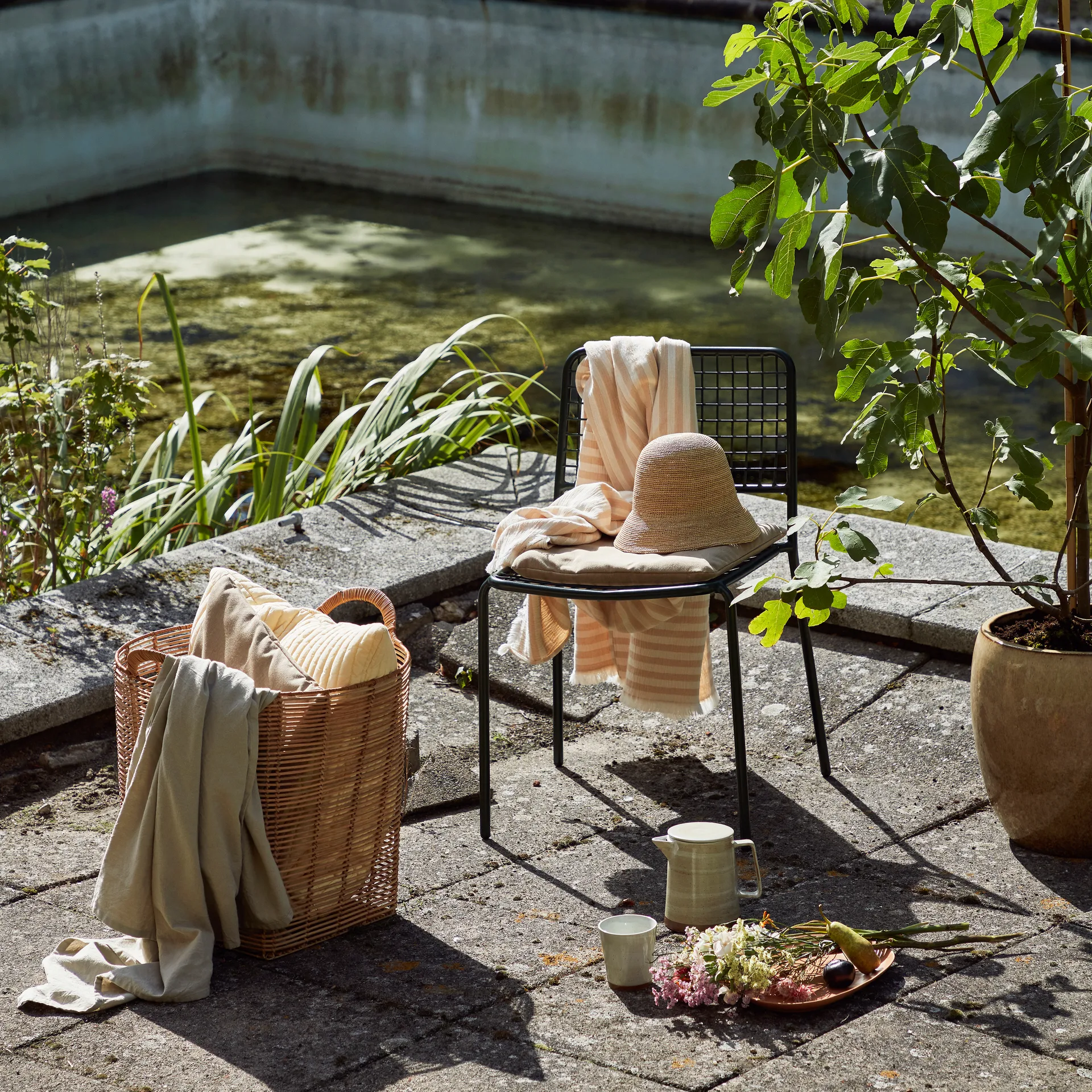 Frankie plecionka bawełniana 130x180 cm, Taos taupe beżowy Broste Copenhagen