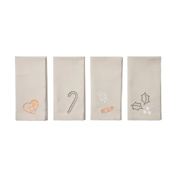 Fryd tkanina serwetka 45x45 cm 4 Części - Light warm grey-beżowo - Broste Copenhagen