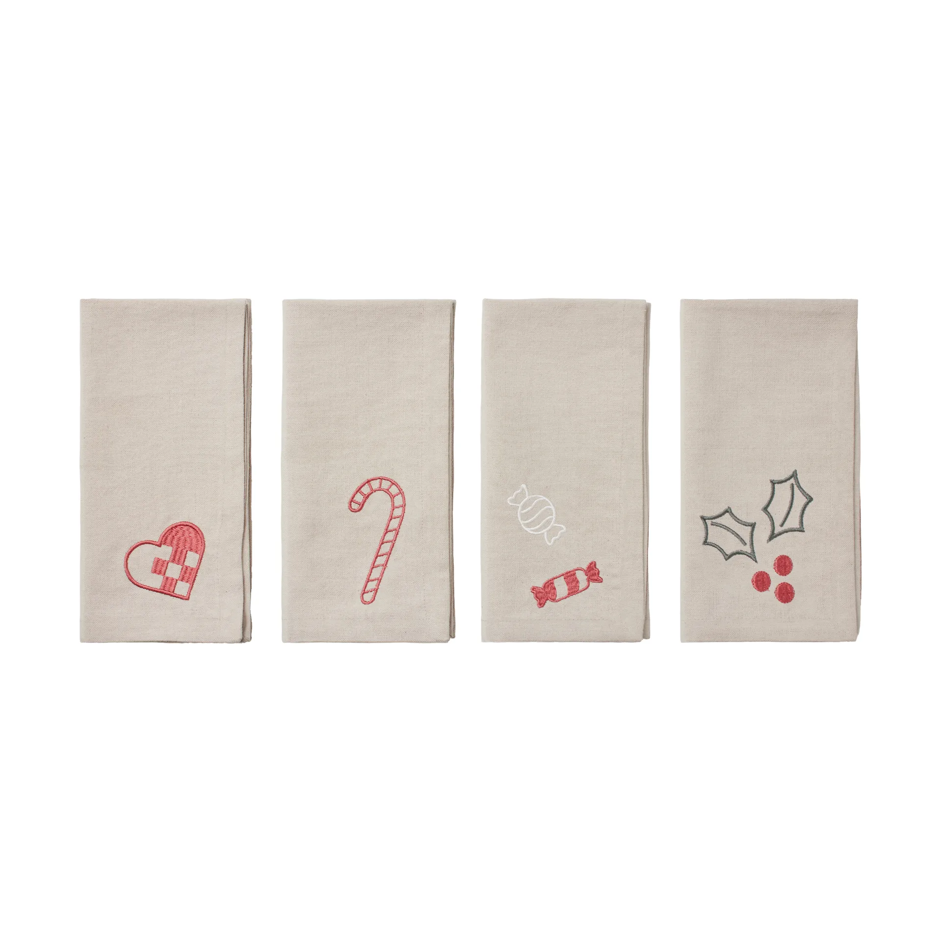 Fryd tkanina serwetka 45x45 cm 4 Części, Light warm grey-red Broste Copenhagen