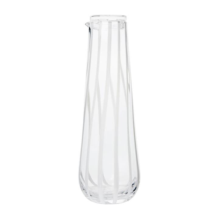 Karafka Stripe z pokrywą 0,8 l - Clear-white stripes - Broste Copenhagen