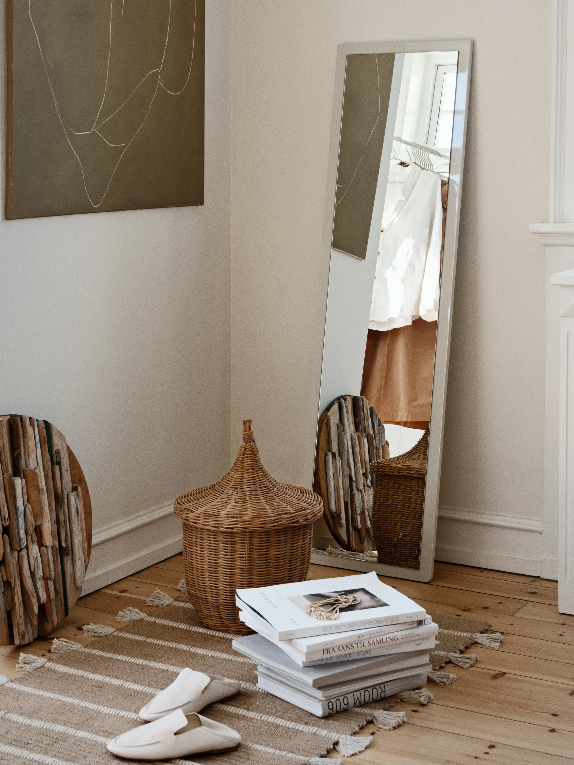 Kosz Pallas 2 części, Natural-brown Broste Copenhagen