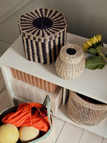 Koszyk Polly 3 elementy - Natural-black - Broste Copenhagen