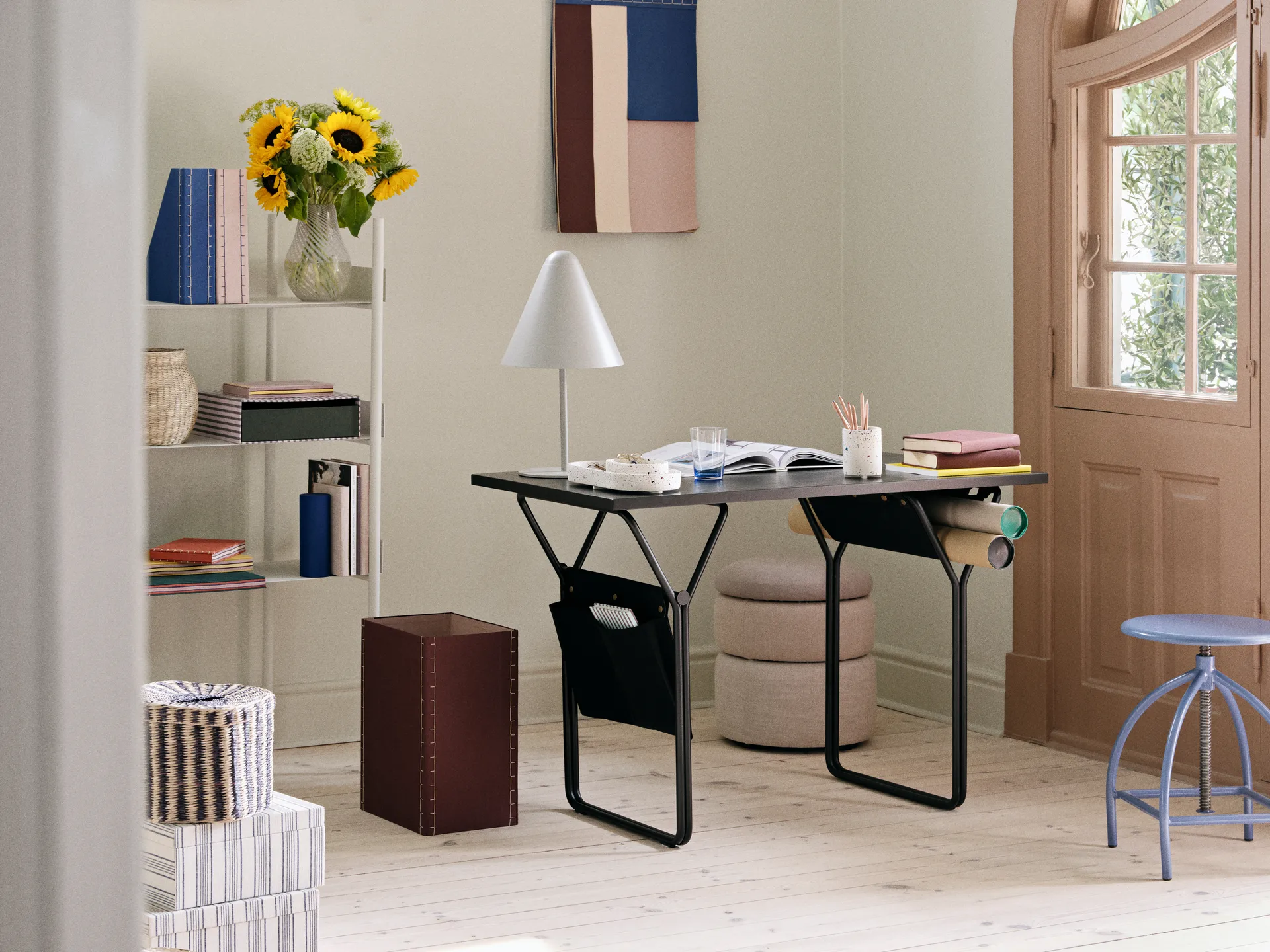 Koszyk Polly 3 elementy, Natural-black Broste Copenhagen