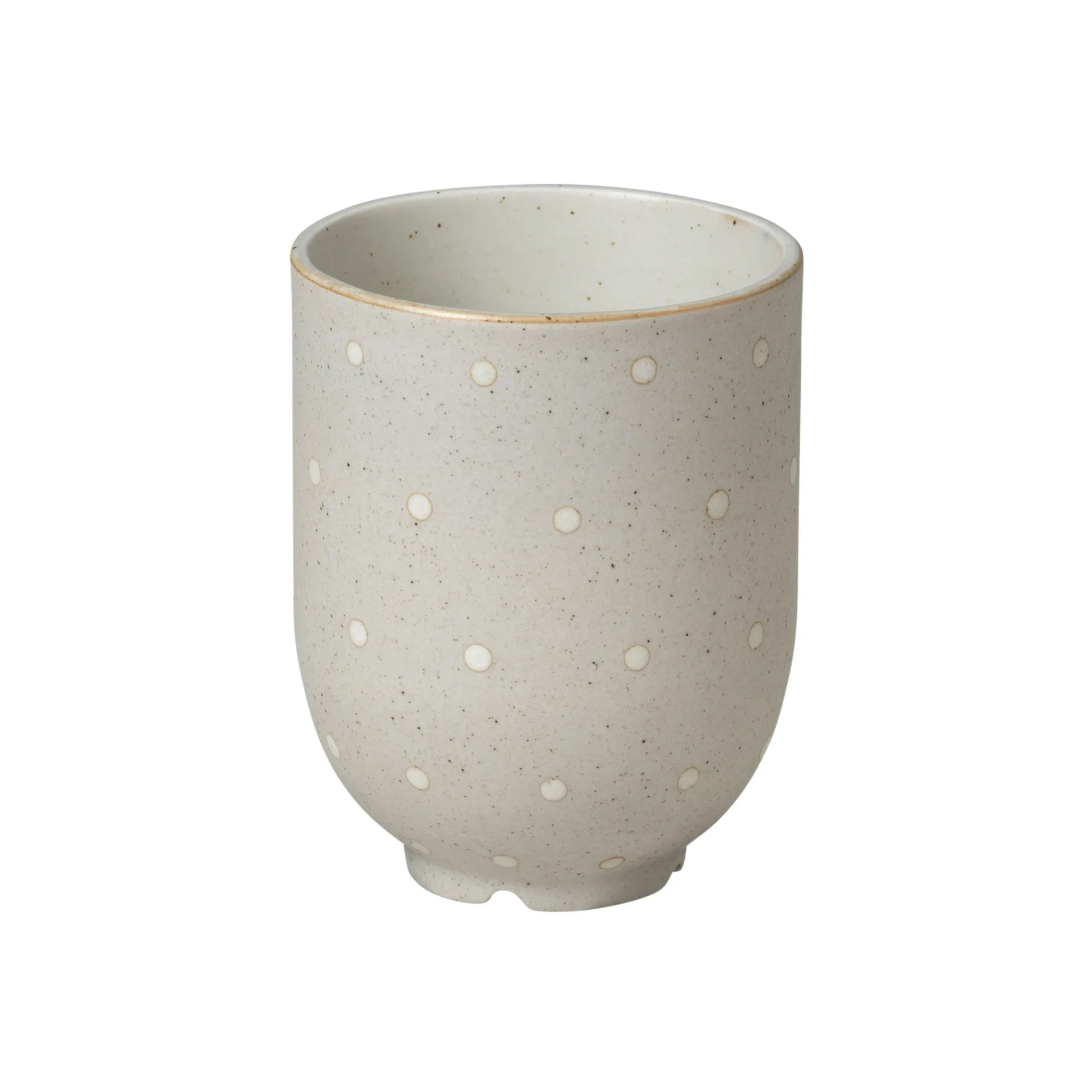 Kubek Eli 20 cl, Matte soft light grey dots Broste Copenhagen