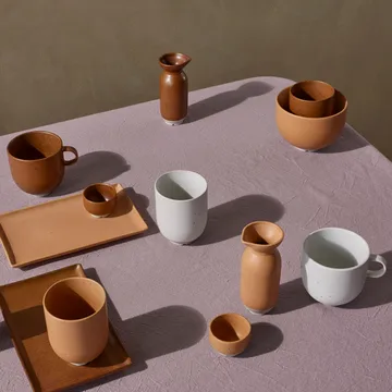 Kubek Eli z uchwytem 20 cl - Matte soft light grey - Broste Copenhagen