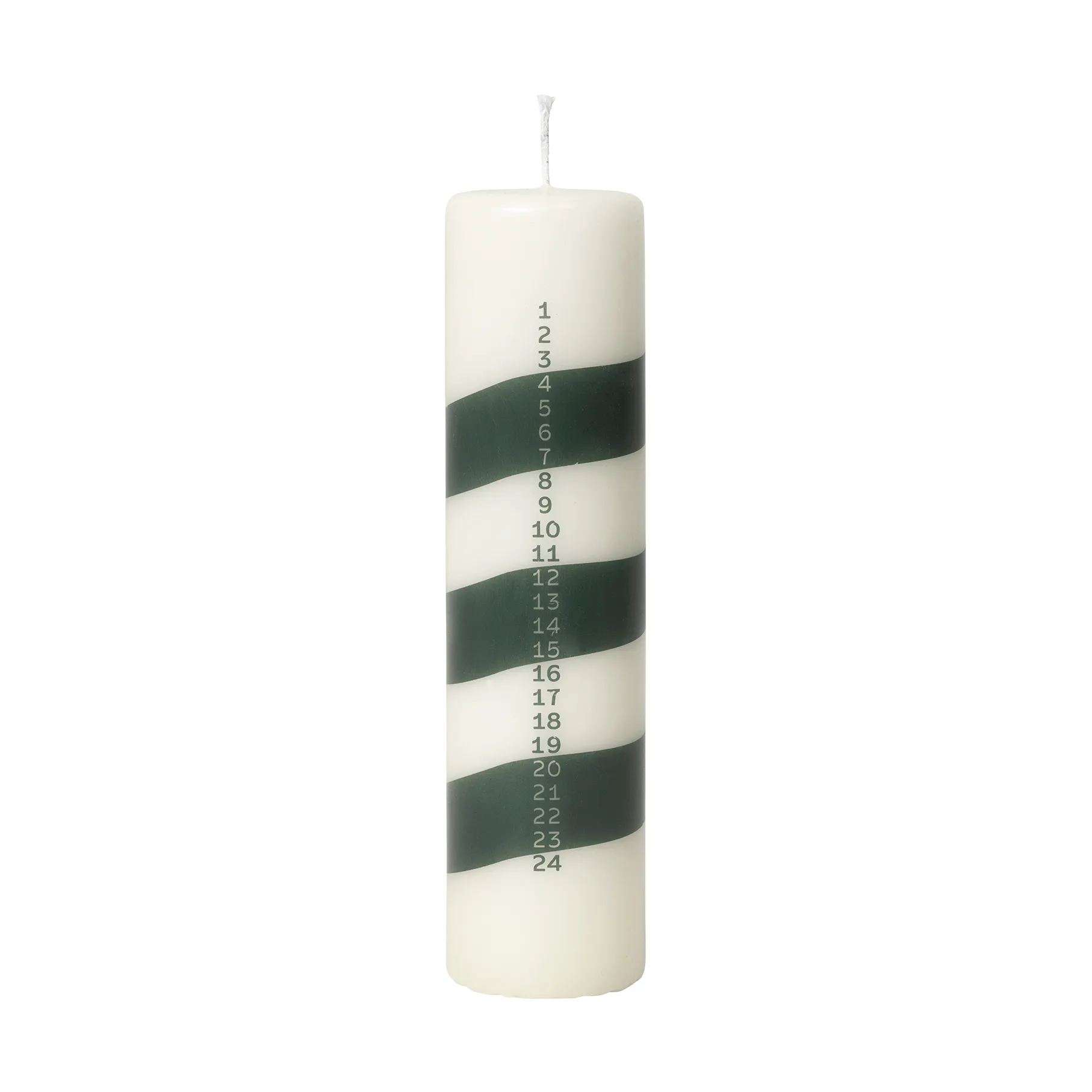 Linea świeca adwentowa, Off White-Dark Green Broste Copenhagen