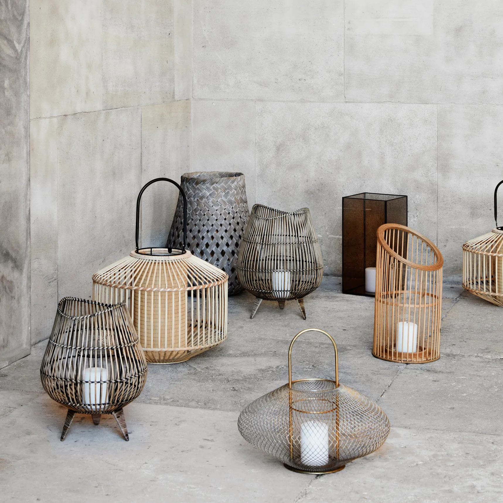 Lniane lampiony bambusowe, Duży Broste Copenhagen