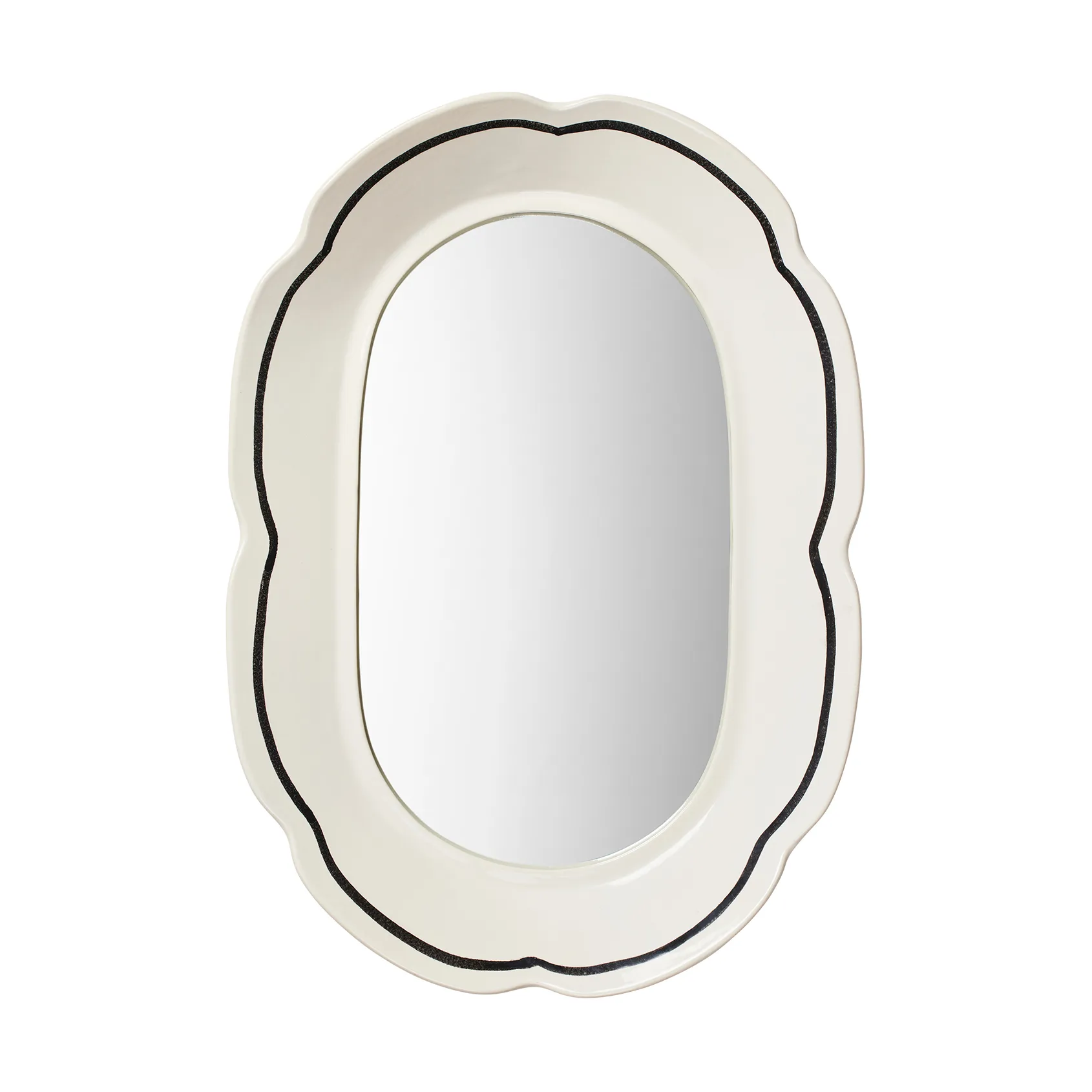 Lustro Hilma 30x45 cm, Off white-black Broste Copenhagen