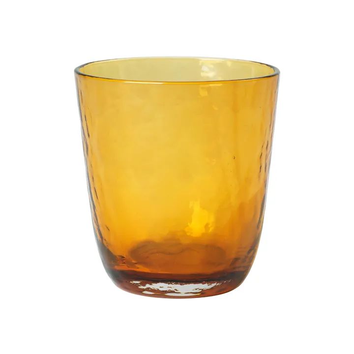 Młotkowane szkło do napojów 335 ml - Bursztynowy - Broste Copenhagen