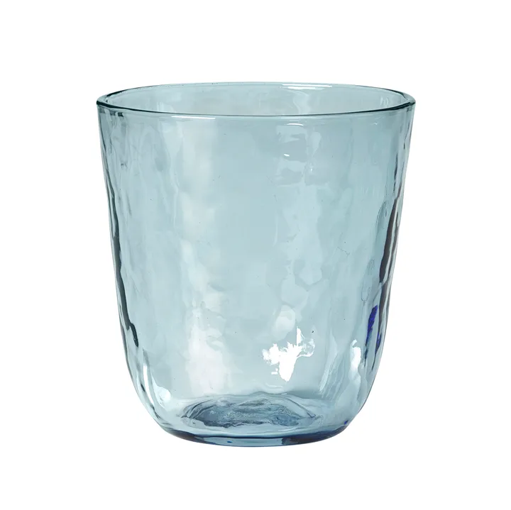 Młotkowane szkło do napojów 335 ml - Niebieski - Broste Copenhagen