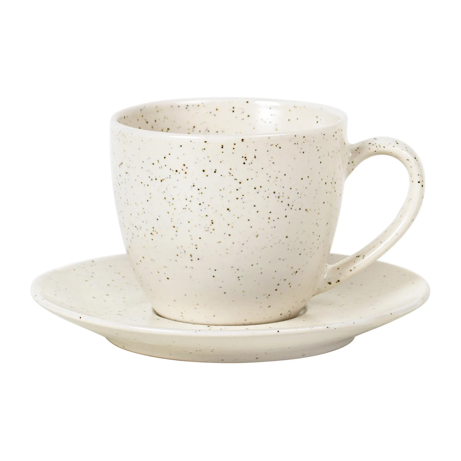Nordic Vanilla filiżanka ze spodkiem 150 ml, Cream with grains Broste Copenhagen