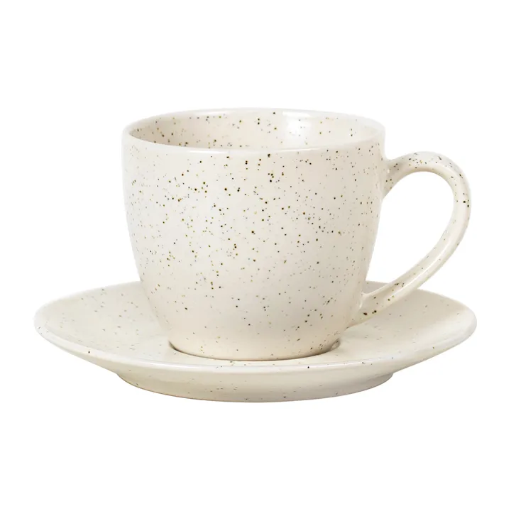 Nordic Vanilla filiżanka ze spodkiem 150 ml - Cream with grains - Broste Copenhagen