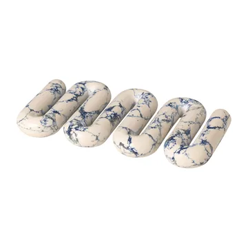 Podstawka pod garnek Orla 14x25 cm - Biało-niebieski - Broste Copenhagen