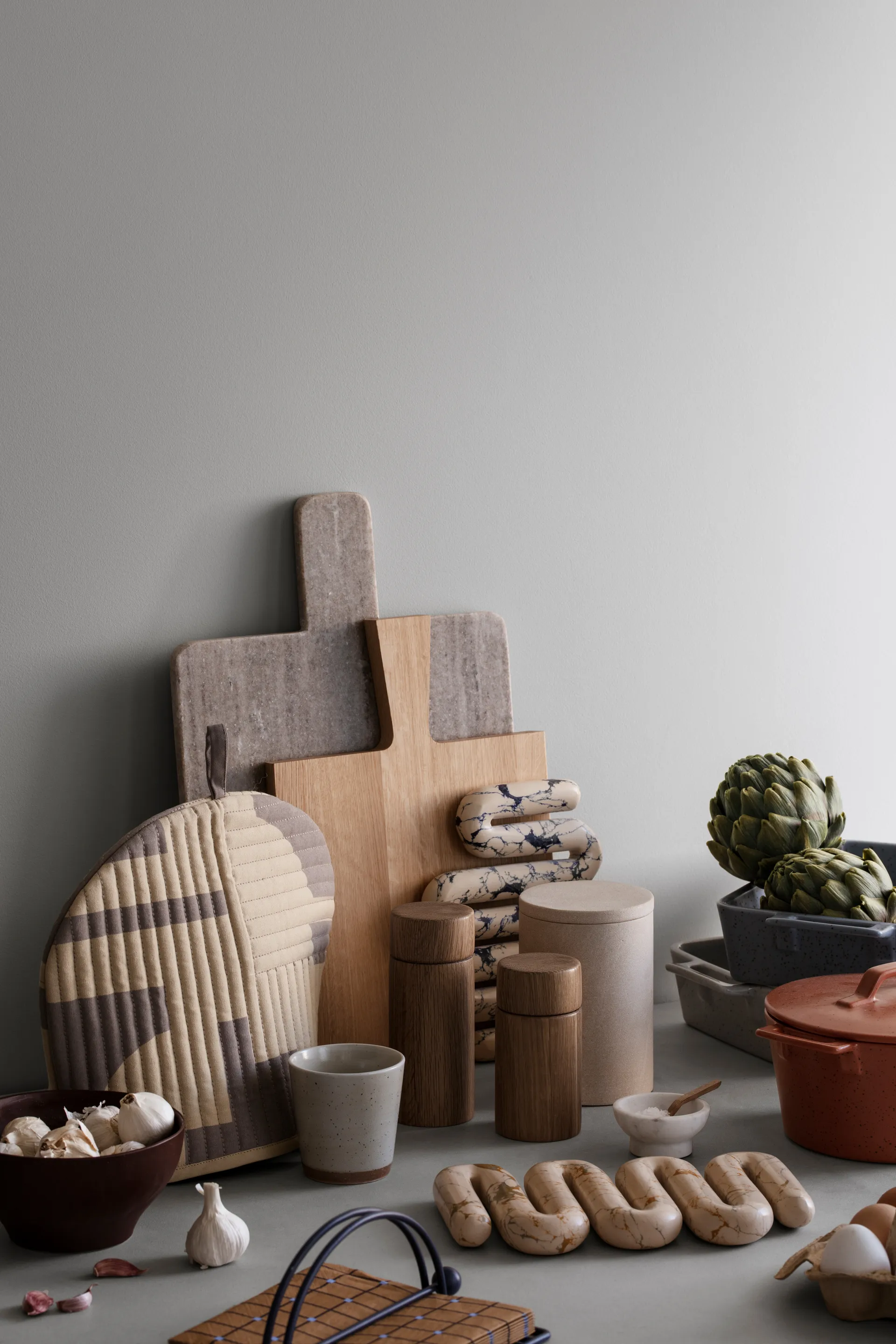 Podstawka pod garnek Orla 14x25 cm, Biało-tawułka żółta Broste Copenhagen