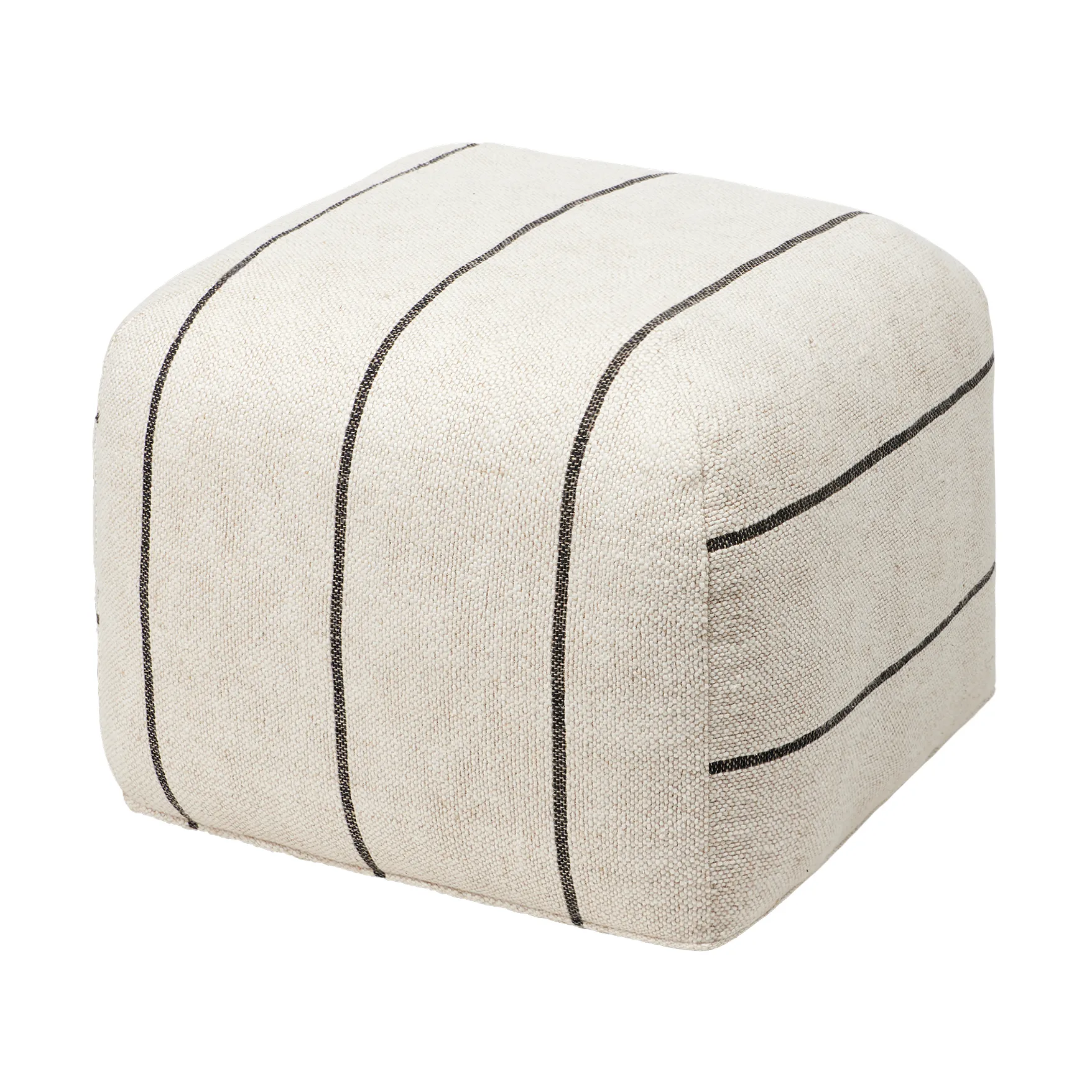 Pufa Sigrid 50x50 cm, Light beige-black Broste Copenhagen