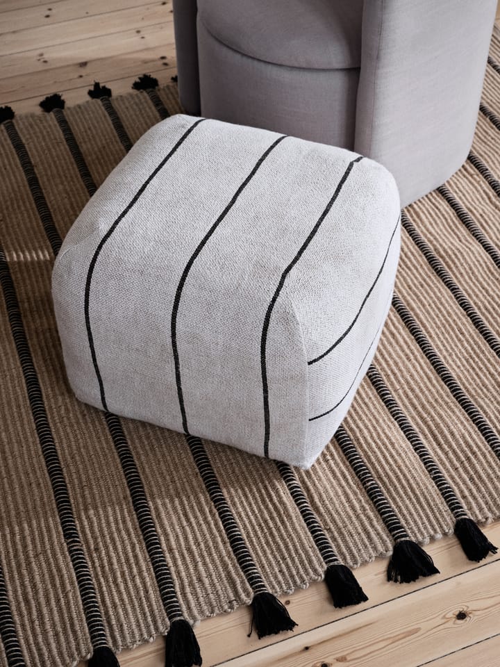 Pufa Sigrid 50x50 cm, Light beige-black Broste Copenhagen