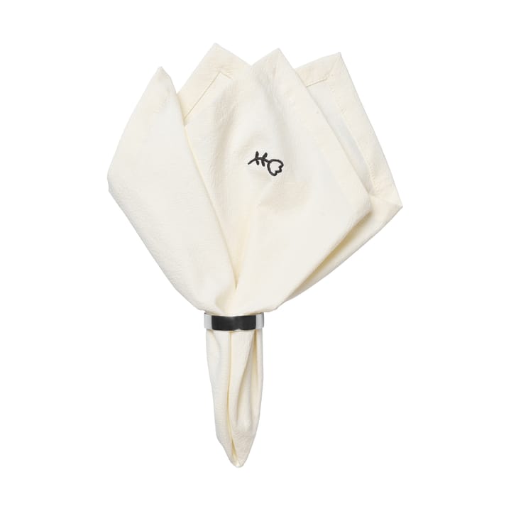 Serwetka materiałowa Mai 45x45 cm - Black-off white - Broste Copenhagen