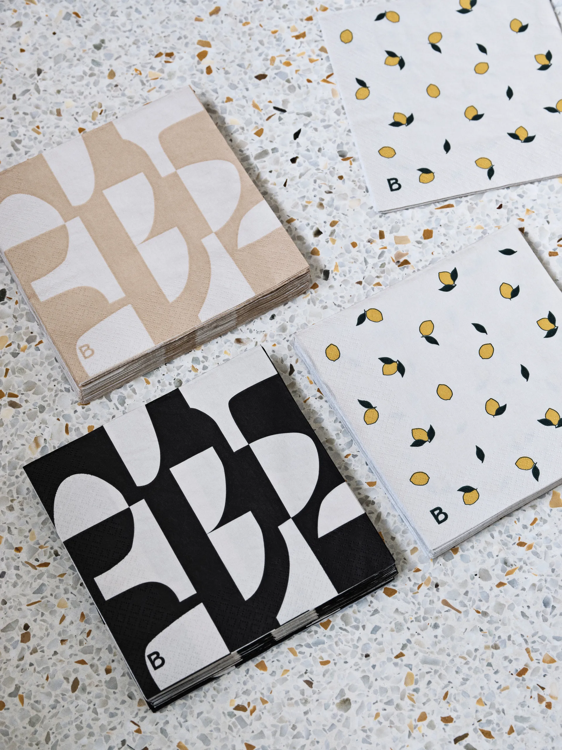 Serwetki Lemon 33x33 cm, 20 szt, Off white-yellow Broste Copenhagen